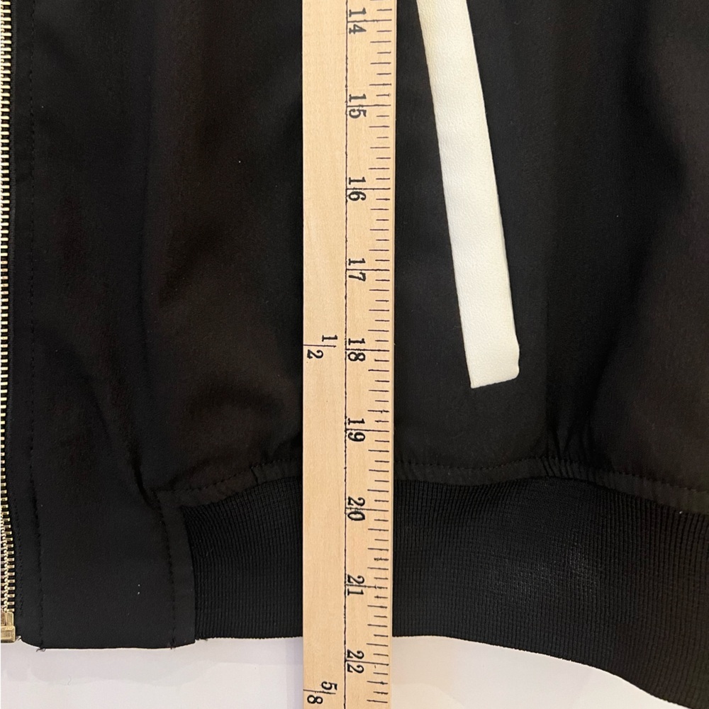 Michael Kors Black White Striped Full Zip Track Bomber Sporty Jacket Medium - Picture 8 of 10